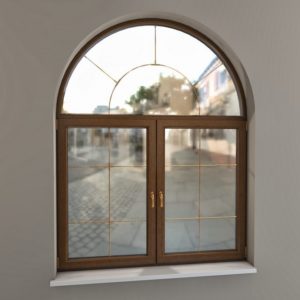 Арочное огнеупорное алюминиевое окно / серия FRM1028